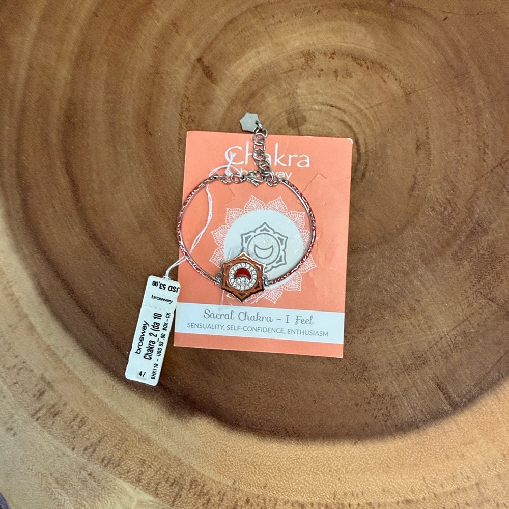 Women's Silver and Orange Bracelet - Picture 1 of 6